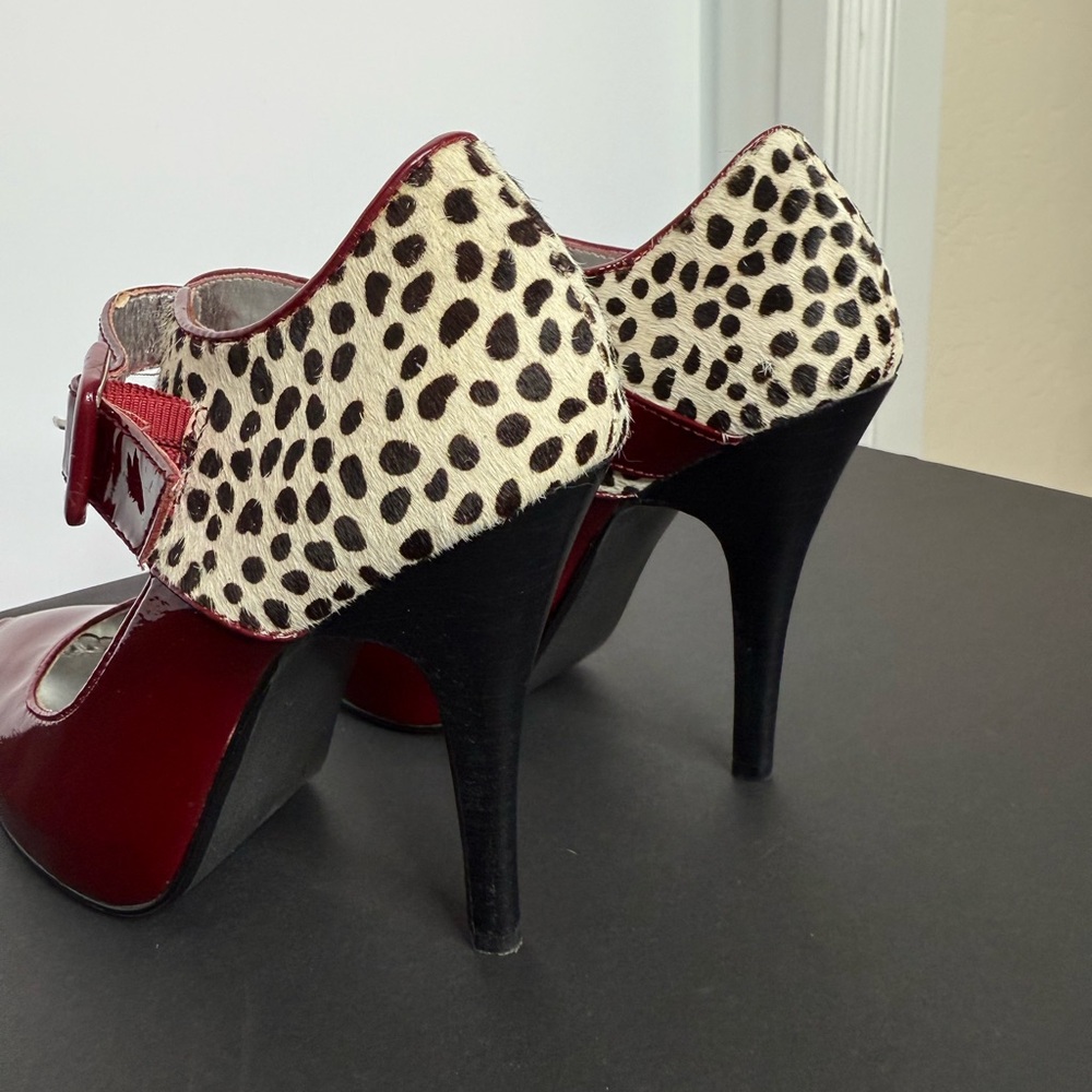 Naughty Monkey Red and Leopard Heels - Picture 6 of 9